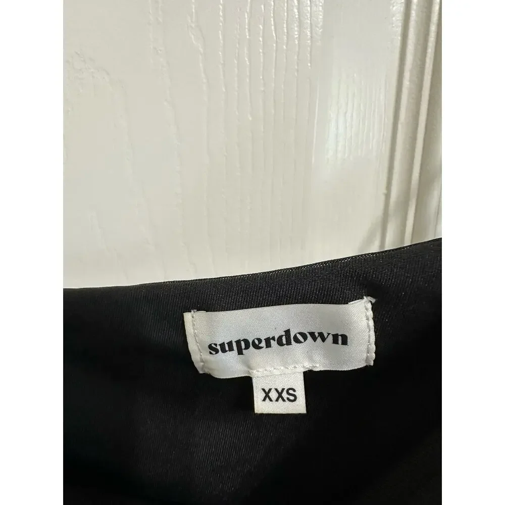 Superdown X Revolve Jerica mesh mini‎ black dress size XXS